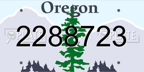 2288723 Oregon License Plate