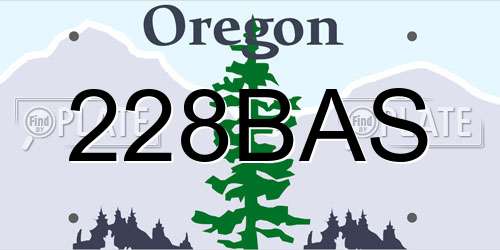 228BAS Oregon License Plate