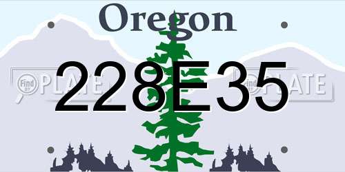 228E35 Oregon License Plate