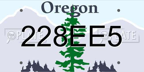 228EE5 Oregon License Plate