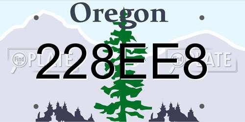 228EE8 Oregon License Plate
