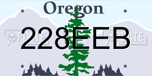 228EEB Oregon License Plate