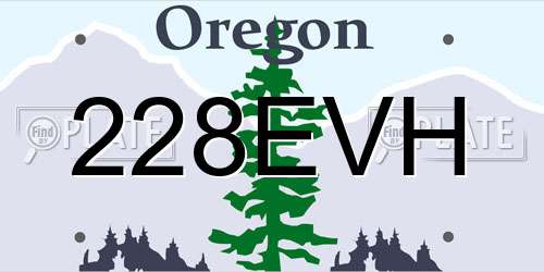 228EVH Oregon License Plate