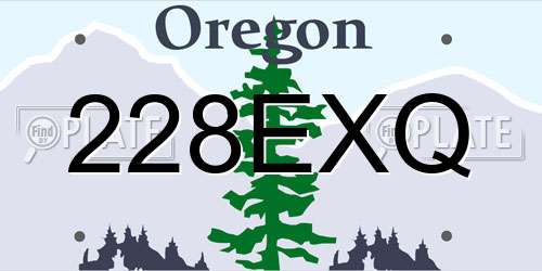 228EXQ Oregon License Plate