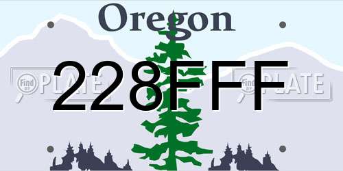 228FFF Oregon License Plate
