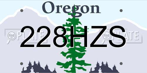 228HZS Oregon License Plate