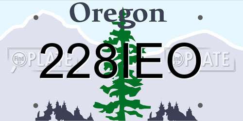 228IEO Oregon License Plate