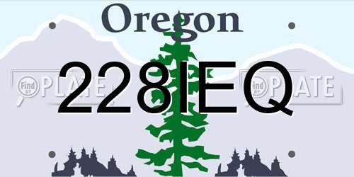 228IEQ Oregon License Plate