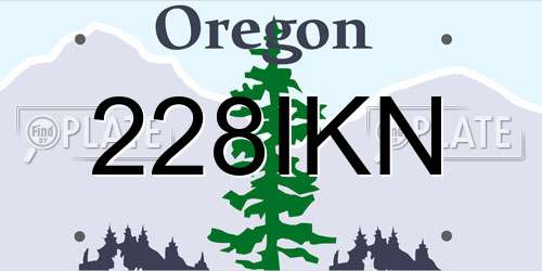 228IKN Oregon License Plate