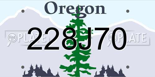 228J70 Oregon License Plate