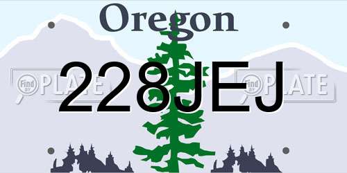 228JEJ Oregon License Plate