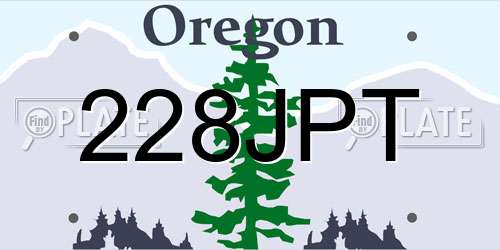 228JPT Oregon License Plate