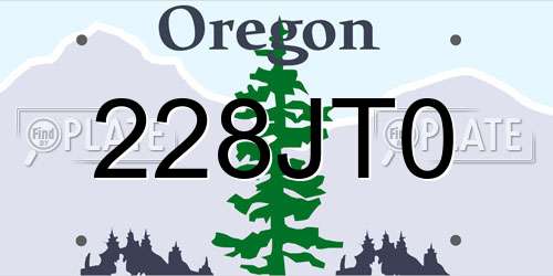 228JT0 Oregon License Plate