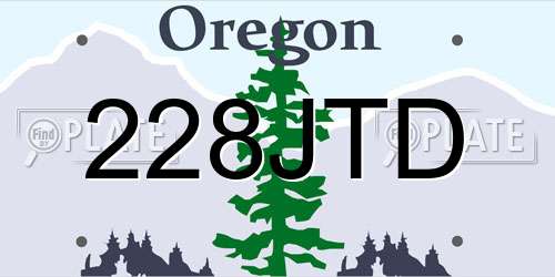 228JTD Oregon License Plate
