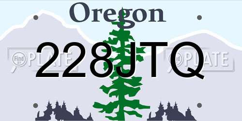 228JTQ Oregon License Plate