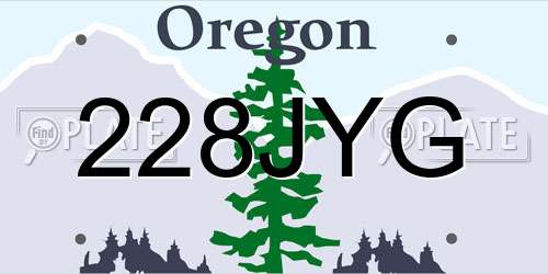 228JYG Oregon License Plate