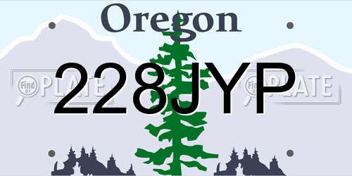 228JYP Oregon License Plate