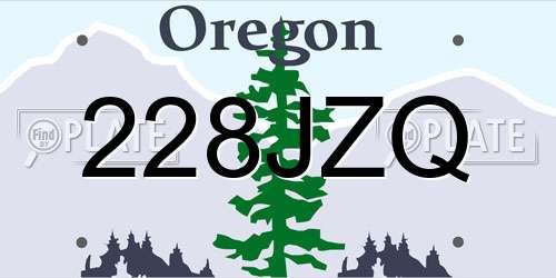 228JZQ Oregon License Plate