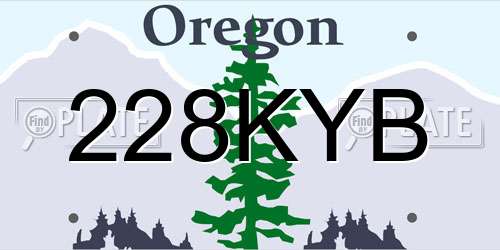 228KYB Oregon License Plate