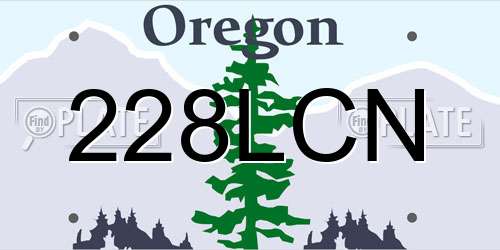228LCN Oregon License Plate