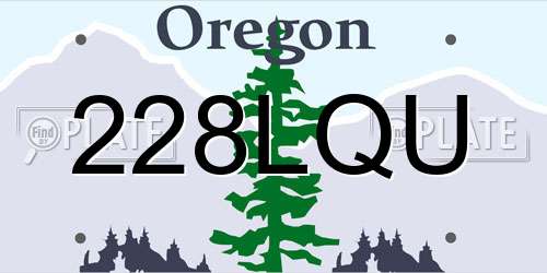 228LQU Oregon License Plate