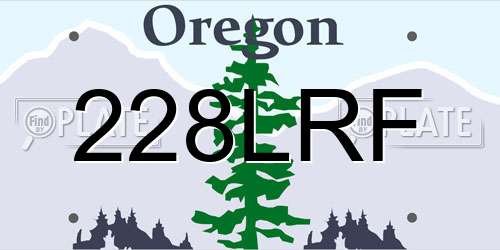 228LRF Oregon License Plate