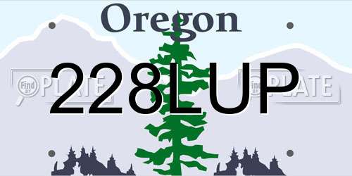 228LUP Oregon License Plate