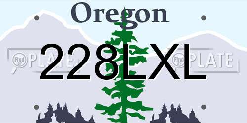 228LXL Oregon License Plate