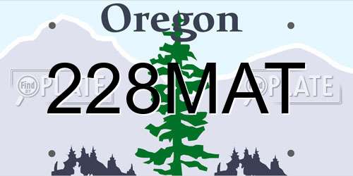 228MAT Oregon License Plate