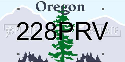 228PRV Oregon License Plate