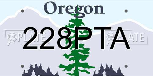 228PTA Oregon License Plate