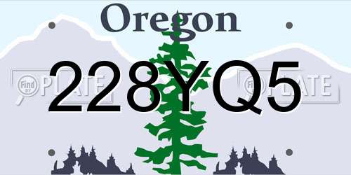 228YQ5 Oregon License Plate