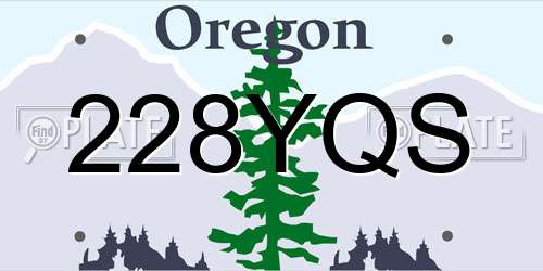 228YQS Oregon License Plate