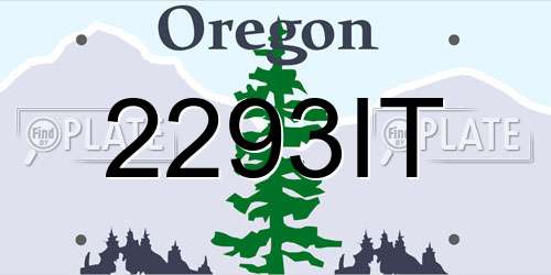 2293IT Oregon License Plate