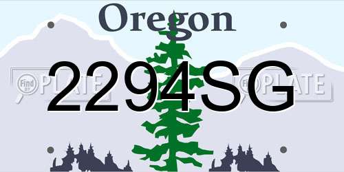 2294SG Oregon License Plate