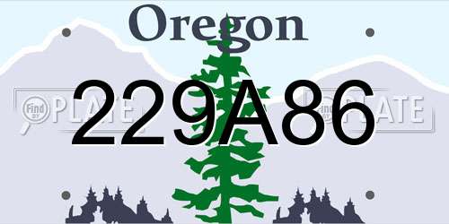 229A86 Oregon License Plate