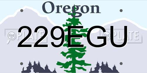 229EGU Oregon License Plate