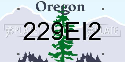229EI2 Oregon License Plate