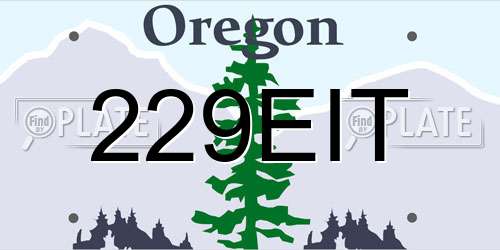 229EIT Oregon License Plate