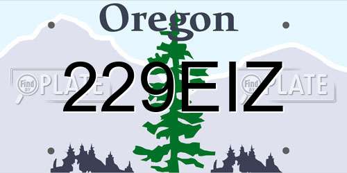 229EIZ Oregon License Plate