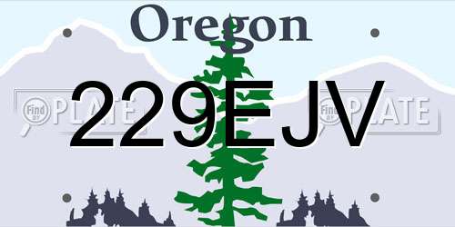 229EJV Oregon License Plate