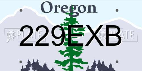229EXB Oregon License Plate
