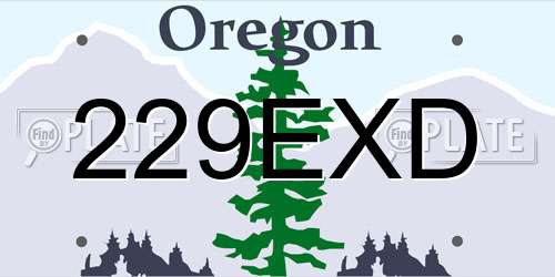 229EXD Oregon License Plate