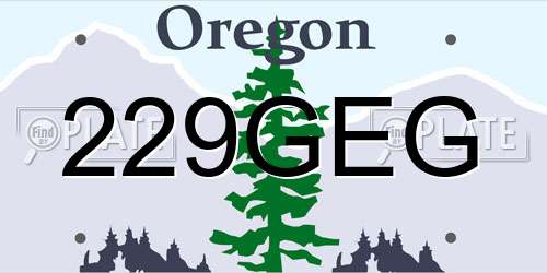 229GEG Oregon License Plate