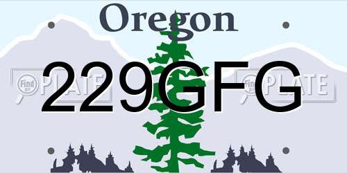 229GFG Oregon License Plate