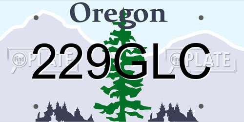229GLC Oregon License Plate