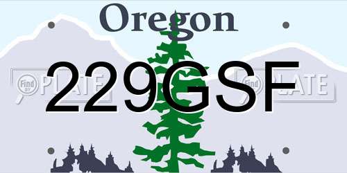 229GSF Oregon License Plate