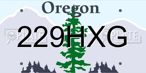 229HXG Oregon License Plate