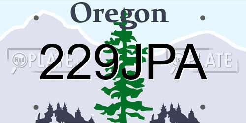 229JPA Oregon License Plate