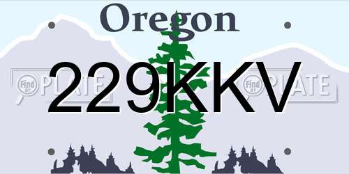 229KKV Oregon License Plate